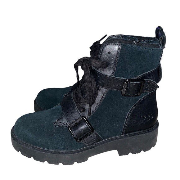 Ugg zorrah waterproof mix leather combat boots - Picture 7 of 13